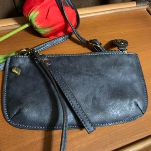 Blue wristlet crossbody